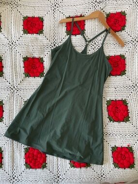 Outdoor Voices Exercise Dress in Olive Green - Medium